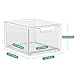 SpaceHacks 2 Pack Stackable Makeup Organizer and Storage, Acrylic Organizers，Clear Plastic Storage Drawer with Handles for Vanity, Undersink, Kitchen Cabinets, Pantry