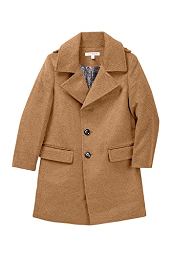 Image of Isaac Mizrahi Boy's Single Breasted Wool Overcoat with Epaulets - Colors