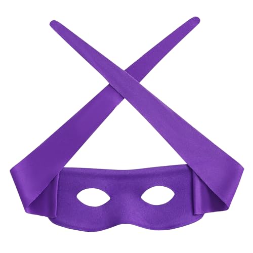 Furutonhe Halloween Costume Eye Mask Masquerade Hero Mask Cosplay Party Dress up Accessories Purple for Turtles Riddler