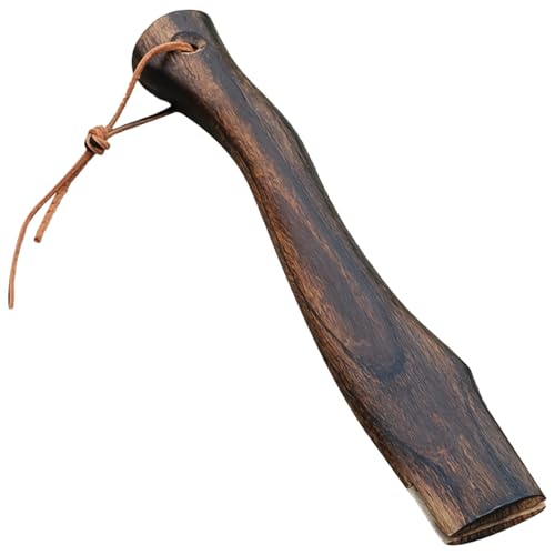 YHomU 13 in / 330 Mm Handle Replacement, Qinggang Wood, Curved Ergonomic Design, Includes Leather Lanyard & Wood Wedge for Hatchet