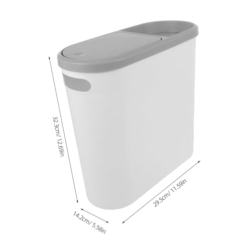 Caneca de basura rectangular con tapa blanca para baño y cocina miniatura 2