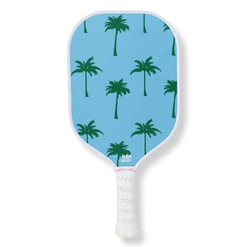 Let’s Rally USAPA Approved Fiberglass Pickleball Paddle (Palm Royale) – Cute Pickleball Paddle for Women, Indoor & Outdoor Pickleball Rackets