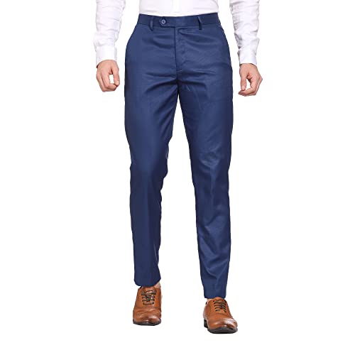 Image of MALENO Men's Diamond Textured Regular Fit Trouser | Soft and Breathable Fabric | Trousers for Office, Party