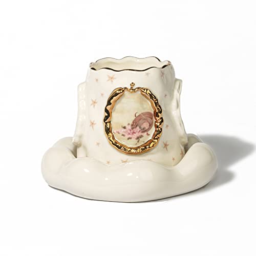 Isuka Triangel Floral Scented Candle, Natural Soy Wax Candles For Home Scented, Ceramic Jar, Single Wick Candle, 7Oz #TOP21