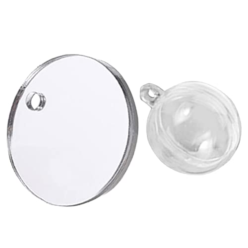 Yardenfun Fish Tank Accessories Beta Fish Tank 1 Set Betta Training Mirror Double Sided Mirror Acrylic Float 6cm Transparent Beta Fish Bowl Fish Tank Decor