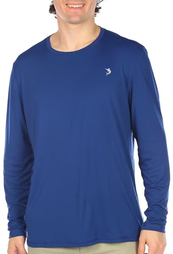 Reel Legends Mens UPF 50+ Solid Reel-Tec Long Sleeve Shirt Large Navy Blue