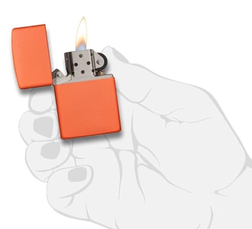 Encendedor Zippo clásico naranja mate grabable miniatura 3