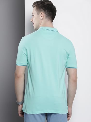 Image of The Indian Garage Co Men Slim Fit Solid Polo Neck Half Sleeves Tshirt