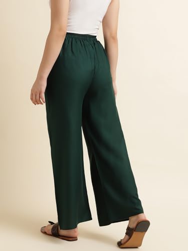 Image of Fabclub Women's Heavy Rayon Solid Plain Palazzo