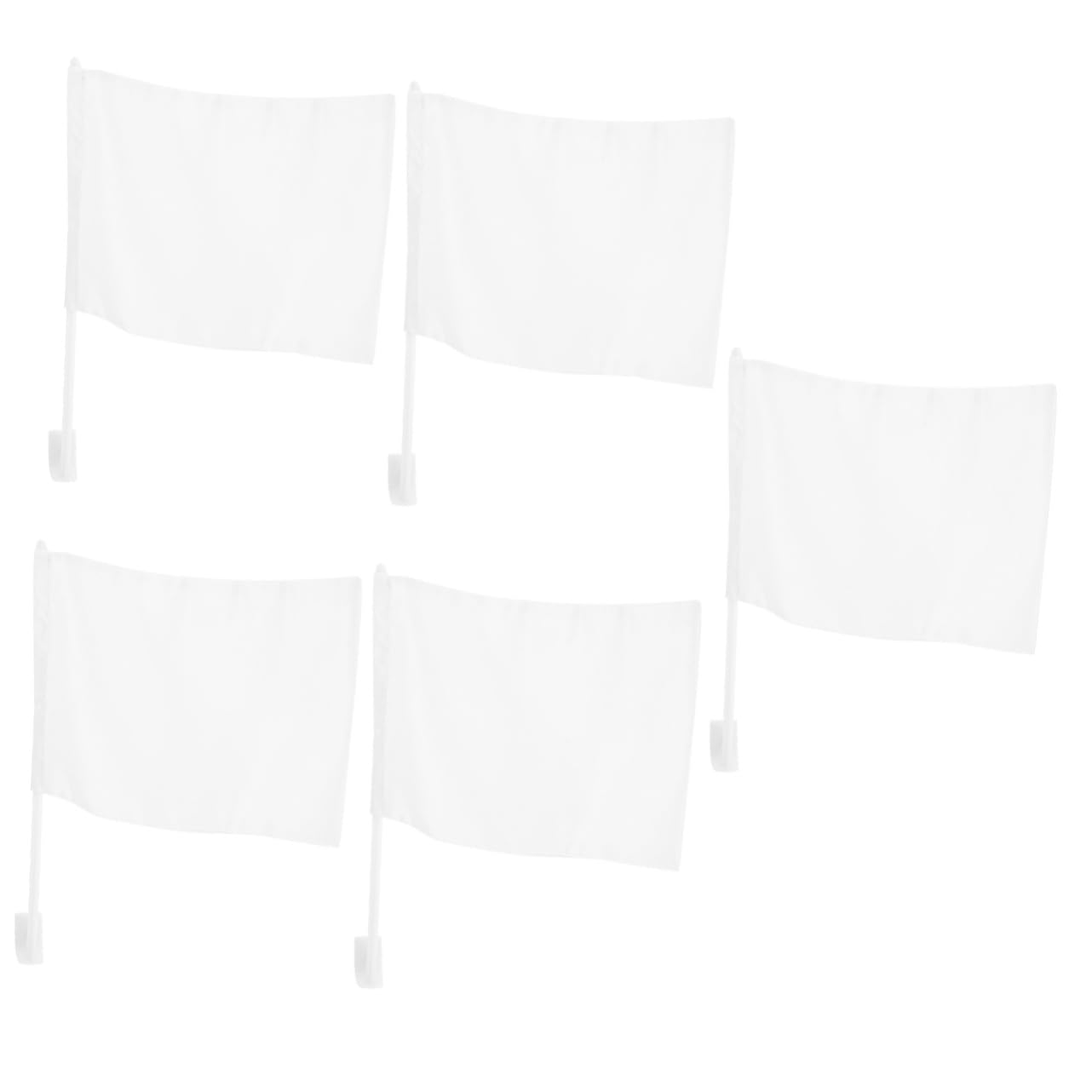 5 Stück Weiße Diy Auto Flagge für Wärmedruck Blanko Doppel Seiten Fahne Vielseitige Dekoration für Garten Party und Fahrzeug