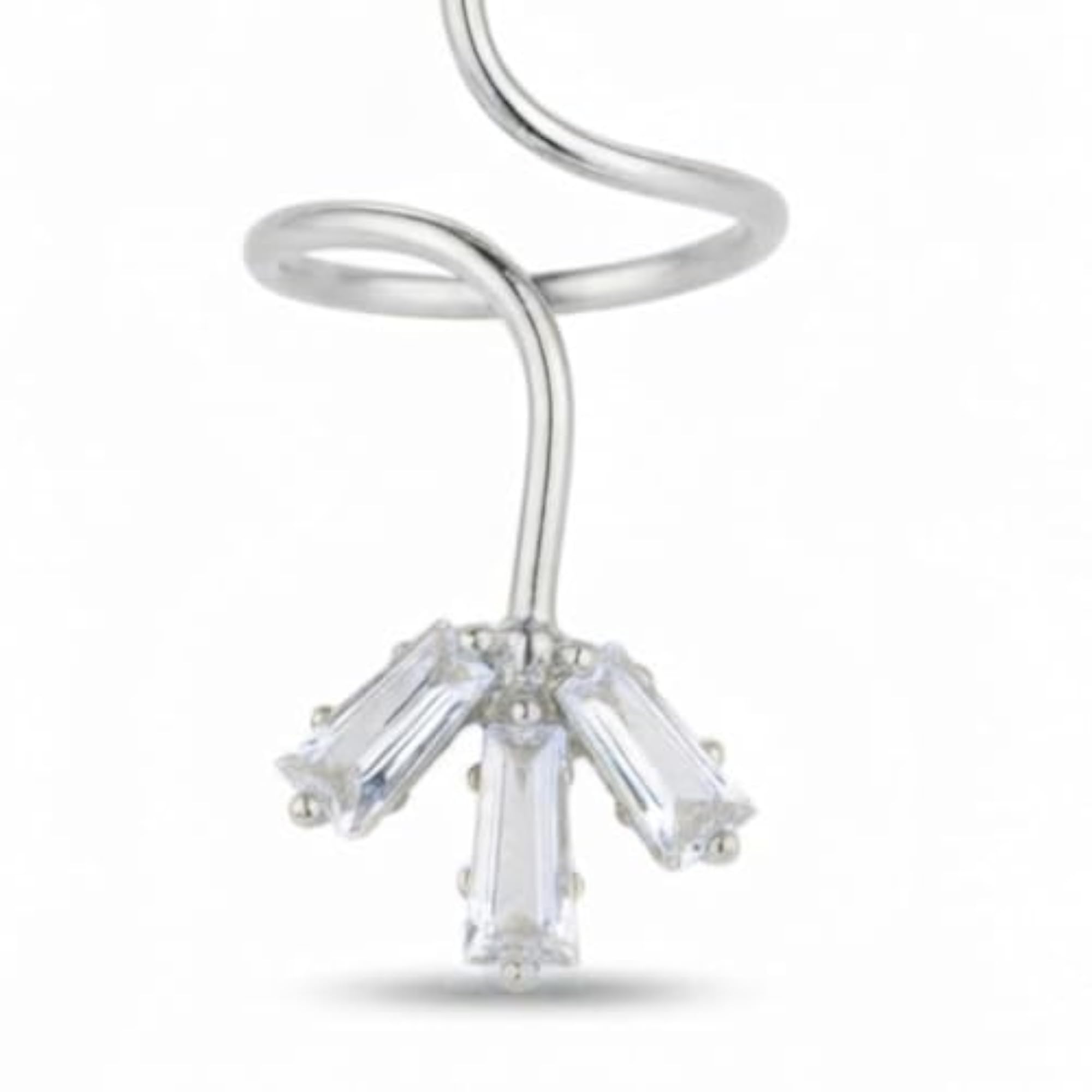 Plated AD CZ Adjustable Anti-Tarnish Wrap Around Finger Ring