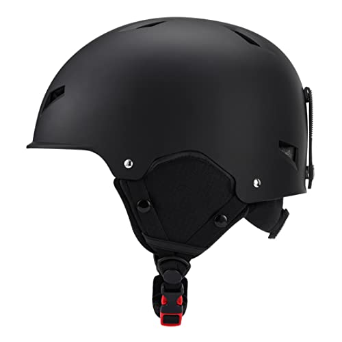 Snner Casco da Sci 1pc Casco da Neve Antivento Regolabile per Gli Attrezzi da Sci Sportivi Invernali per Uomini Donne Nere m m