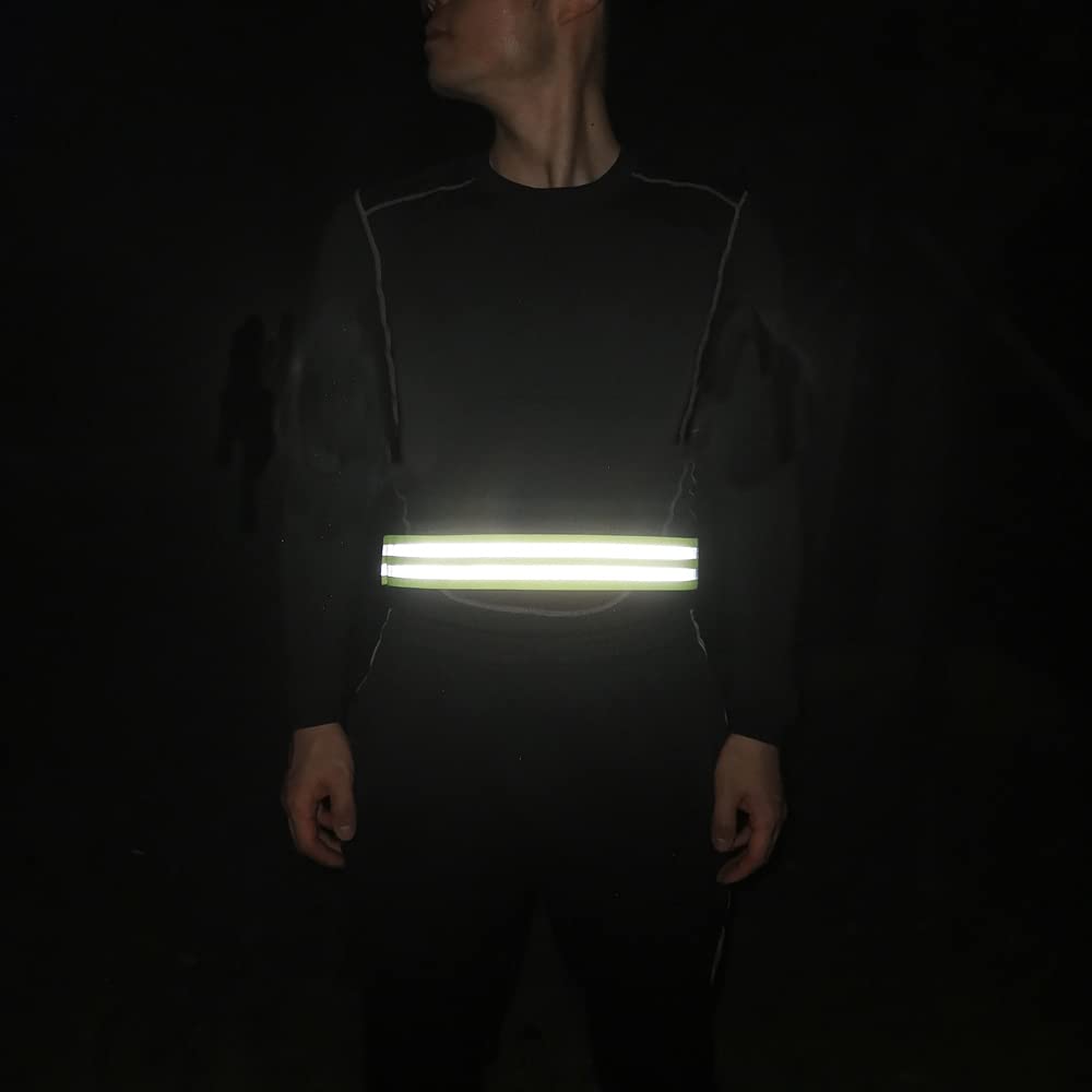 Reflektierender Gürtel mit hoher Sichtbarkeit, leicht, verstellbar, elastisch und langlebig, reflektierende Laufausrüstung, Fahrradzubehör für Damen und Herren (XXL)