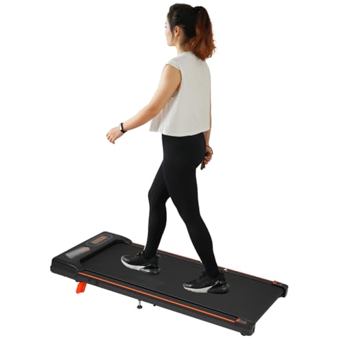 Kennkari ランニングマシン 電動 薄型 ルームランナー 家庭用 低床設計 ウォーキングマシン 静音 ランニングマシーン トレッドミル ランニングましん フィットネスマシーン 運動器具 室内 傾斜角度調整 (TYPE A ブラック:MAX6km/h)