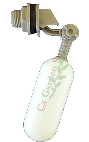 Mini Float Valve Kit with Adjustable Arm for Ponds, Chickens, Aquariums, Aquaponics, Aquaculture, Hydroponics Tank Reservoir. Made of Tough, Precision PVC (1/2" NPT Male)