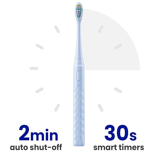 Image of 7AM2M Sonic Travel Electric Toothbrush for Adults & Kids, Travel Case&2 Brush Heads, Battery Powered Sonic Toothbrush, Compact Design for Daily /Travel Use-Blue