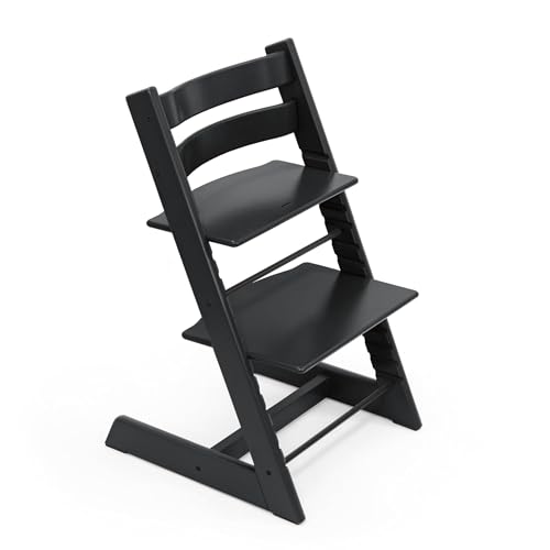 Image of Tripp Trapp by Stokke Adjustable Wooden Black Baby High Chair (Chair Only)