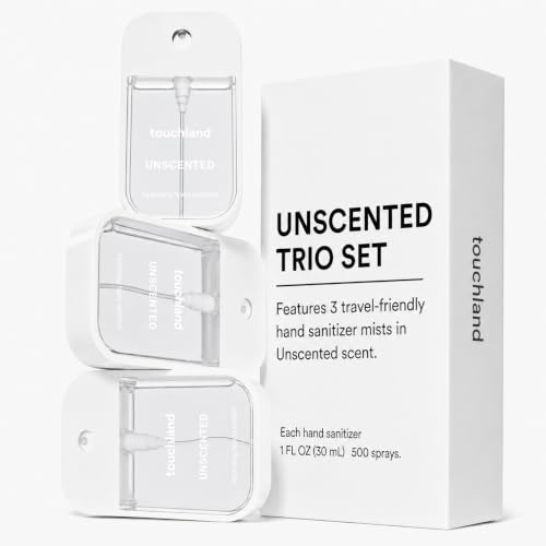 Image of Touchland Unscented Hydrating Hand Sanitizer Spray, 3 Pack Travel Size | TSA ready Power Mist with skincare benefits. Perfect for those who prefer a fragrance-free experience.