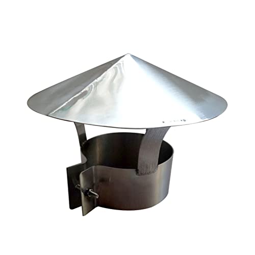 Generisch Inserto per camino a forma di cono, in acciaio inox, parapioggia per tetto rotondo, ventilazione esterna, tubo di scarico del fumo, protezione dal vento per caminetto (90 mm/3,54 pollici)