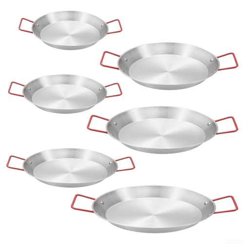 Sartén de acero inoxidable para paella para restaurantes y cocina casera (24 cm)