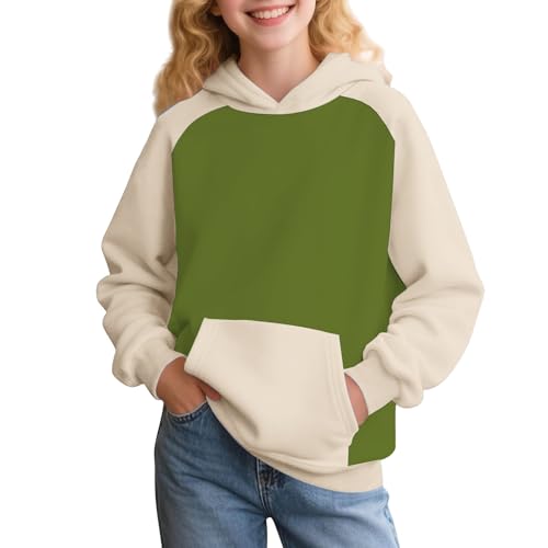 Cute Color Block Hoodies for Teen Girls Boys Kids Athletic Oversized Long Sleeve Sweatshirts Casual Comfy Soft Pullover Tops