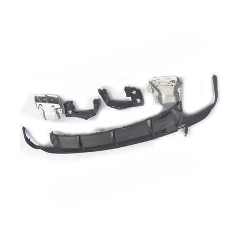 Parachoques trasero con difusor y colas de escape plateadas para Mercedes Clase CLA W117 13-18 3