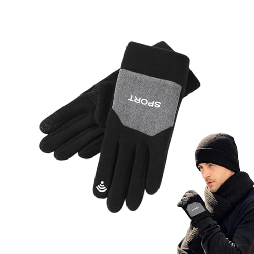 LearnLyrics Guantes de invierno para hombre, guantes para pantalla táctil de motocicleta, guantes para clima frío, para hombres y mujeres, trabajo de aplicación de jardín, conducción, correr, ciclismo
