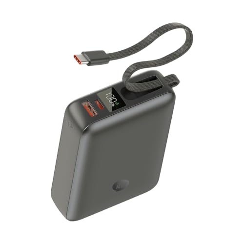 Zeno 20000mAh 45W Pocket Size Portable Power Bank | Flight Friendly | PD 3.0 | QC 3.0 Fast Charging | Digital Display | Built-in Type-C Cable, USB-C & USB-A for Laptop, iPhone Android & Devices