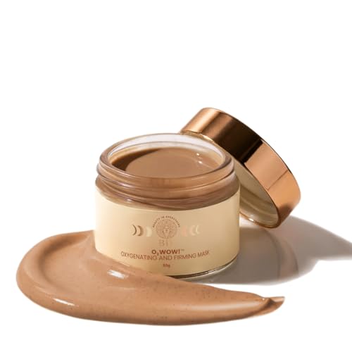 BiE O2WOW Oxygenating & Firming Face Mask | Detan, Pigmentation & Dark Spot Care | Instant Tan Removal | Acai Berry, Ginseng Stem Cells & Vital Oxygen | All Skin Types | 50gm