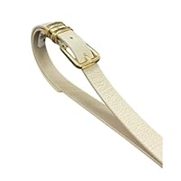 Cinto Feminino Couro Legítimo Fivela Dourada (Branco, g)