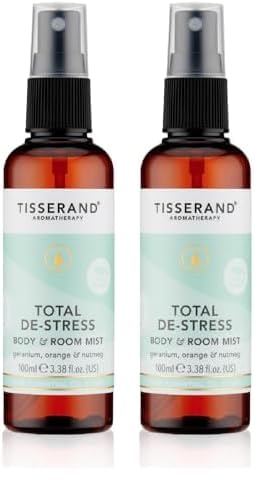 Tisserand Aromatherapy - Total De-Stress - MoodFix Mist - Orange, Geranium, Nutmeg - 100% Natural Pure Essential Oils - 100ml - Calming Mist Spray (Pack of 2)