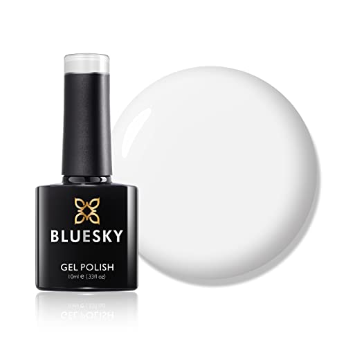 Bluesky Gel Nail Polish Diamond White Cs61 Bright Porcelain White Long Lasting Chip Resistant 10 ml (Requires Drying Under UV LED Lamp)
