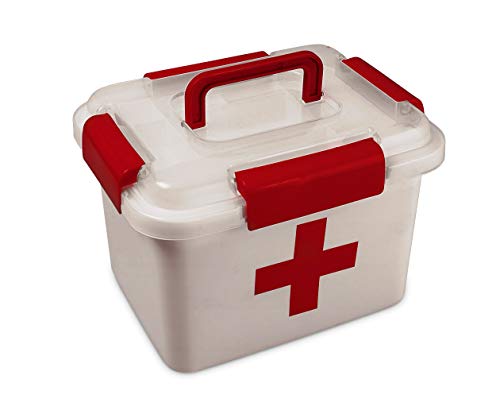 Image of aaKaR Sonal - Multi Purpose Storage Box - Medical Box, First Aid, Jewelry, (Large, White)