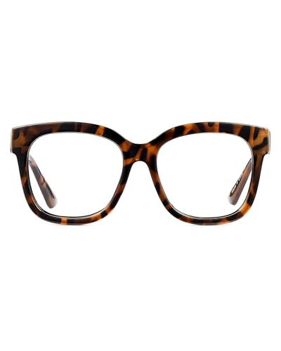 JIN HALO Oversized Square Computer Glasses Blue Light Blocker Glasses for Women Reduce Eye Strain