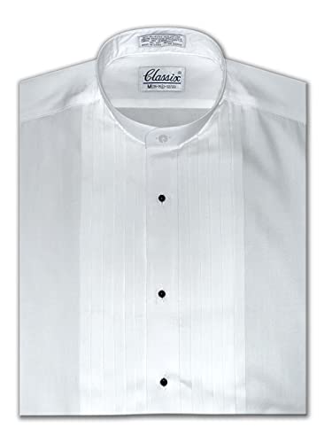 Men's Banded Collar(Mandarin Collar) Dress Shirt, 1/2