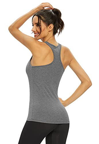 Image of Femdouce Workout Tank Tops for Women Basic Racerback Tank Top Soft Athletic Sleeveless Yoga Shirts -4Pack