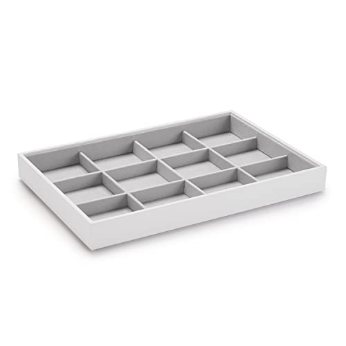 Papten vassoio impilabile per gioielli, cassetto portagioie inserto organizzatore per gioielli espositore per gioielli 12 scomparti per collana bracciale orologio braccialetto