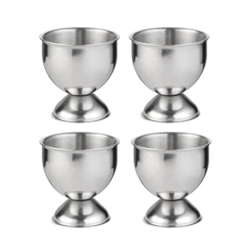 Binnan 4 Piezas Hueveras Acero Inoxidable, Huevos Taza, Bandeja para Huevos para Duros y Blandos Huevos Hervidos