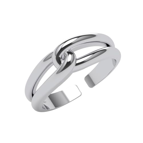 Clara 925 Sterling Silver Promise Knot Size Adjustable Ring Gift ...