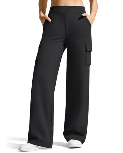 G4Free Yoga Pants for Women Wide Leg Stretchy High Waisted Cargo Pants with 4 Pockets Travel...