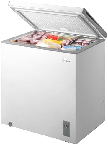 Midea 7.0 Cu.ft Chest Freezer, Fridge Freezer Convertible with LED Light