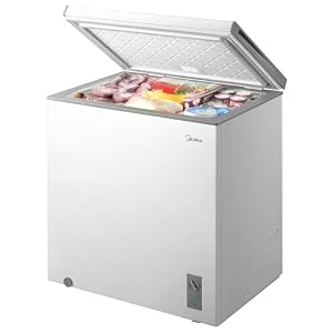 Midea 7.0 Cu.ft Chest Freezer, Fridge Freezer Convertible with LED Light