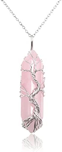 Rose Quartz Healing Crystal Necklace 