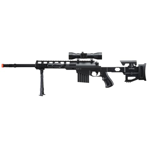Cqb High Fps 350 Spring Abs Airsoft Tactical Sniper Rifle Gun Light Weight With Folding Stock + Flashlight + Bipod #TOP23