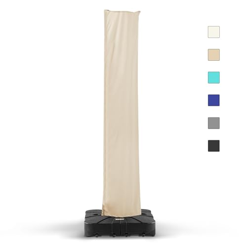 JZAC & QZYD Patio Umbrella Cover Outdoor Waterproof Replacement Covers with Zipper and Rod Fit 9 FT to 13 FT Cantilever Umbrellas, Beige by JZAC & QZYD - Image 8