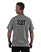 Caterpillar Trademark Men’s T-Shirts with Shape-Retention Rib Trim Spandex, Tagless Neck, and CAT Logo on Left Chest, Dark Heather Grey - Medium