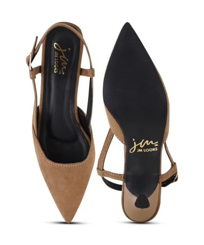 Image of JM LOOKS Elegant Pointed Toe Slingback Kitten Heels Fashionable Sandals for Modern Women