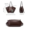 JIABAOZ Tote Bag Damen,Shopper Tasche Damen Groß,Large Shoulder Handbag Mit Abnehmbarer Schlaufe,Shopper Für College Schule Arbeit Reisen Shopping (Kaffeebraun) #1