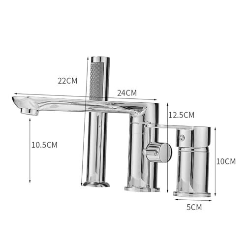 Baignoire du mélangeur taps 3 trous noir pivotant 360 avec fixation douche LWX