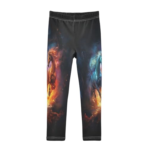 Bolaz Toddler Girls Leggings Printed Yoga Pants Leggings Two Horses for Kids